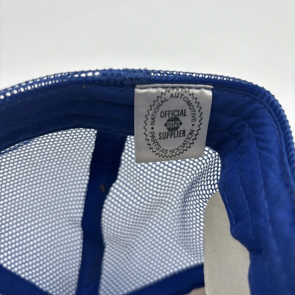 Vintage Napa‎ Auto Parts Mesh Trucker Snapback Hat Cap Logo Blue 1980s 90s